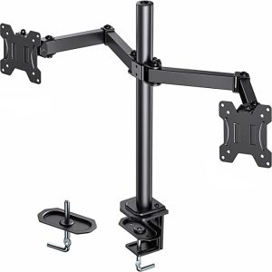 Support de moniteur à double bras pour deux écrans d'ordinateur de 13 à 27"